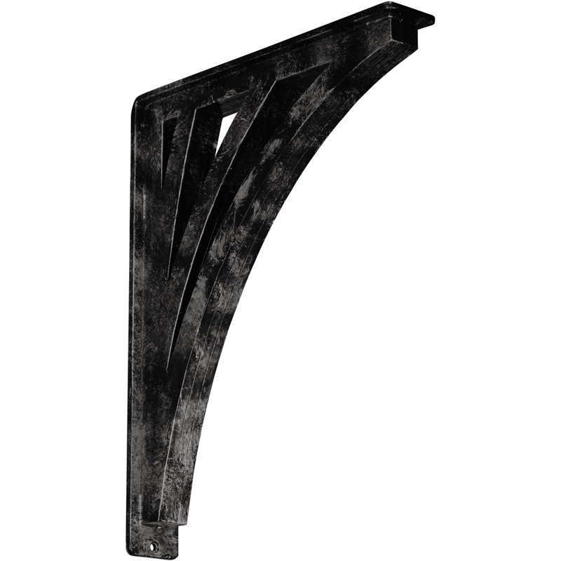 Support en fer forgé Nevio de l 2 po x P 12 po x H 15 po, (contreventement triple central), argent chaud antique