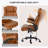 Ergonomic Office Chair,Executive Computer Chair With  Flip-Up Armrests Brown Leather-117670125
