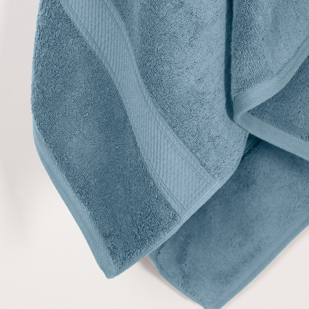 2-Piece Egyptian Cotton Bath Towel Set, Denim Blue