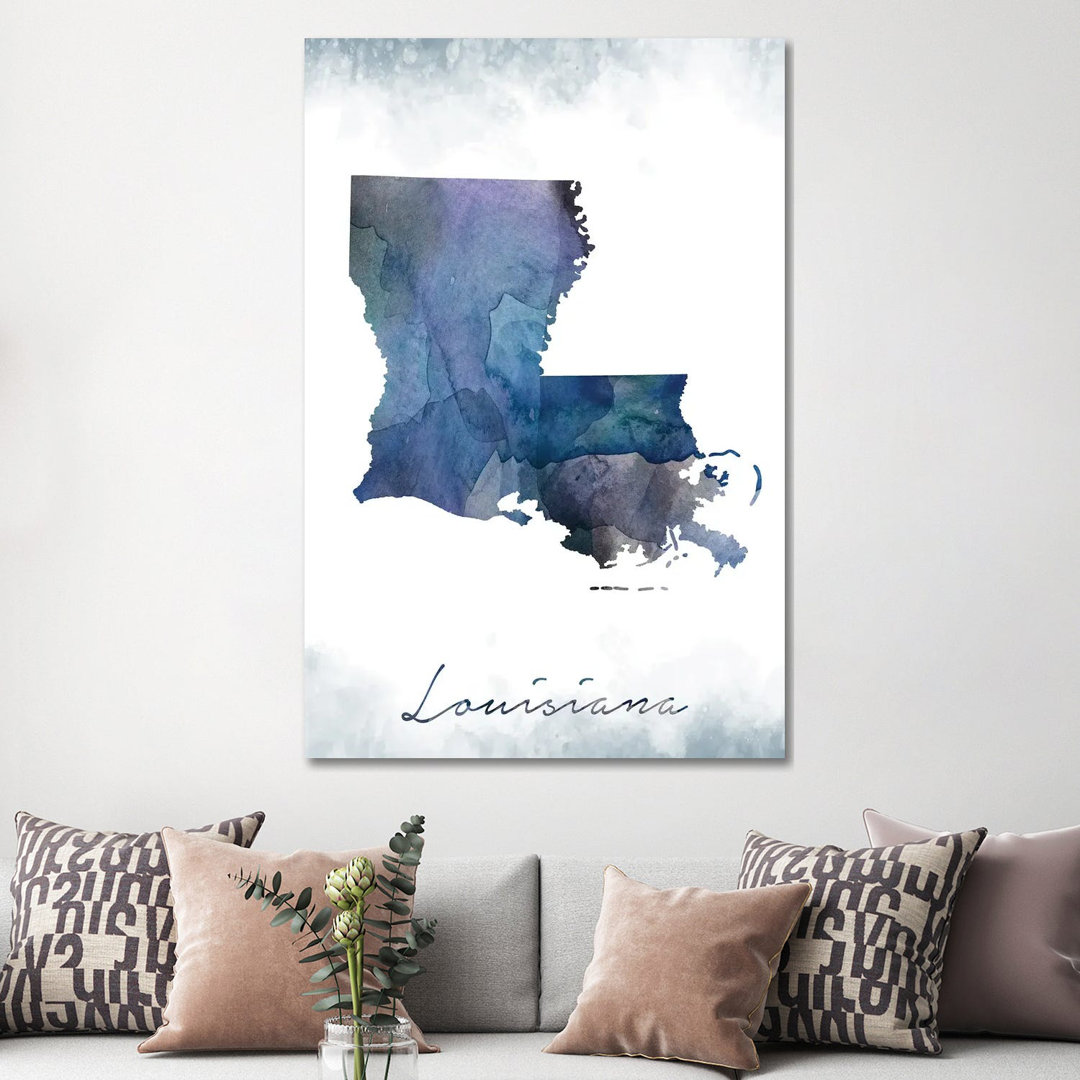 Louisiana State Bluish by WallDecorAddict - Wrapped Canvas Gallery-Wrapped Canvas Giclée