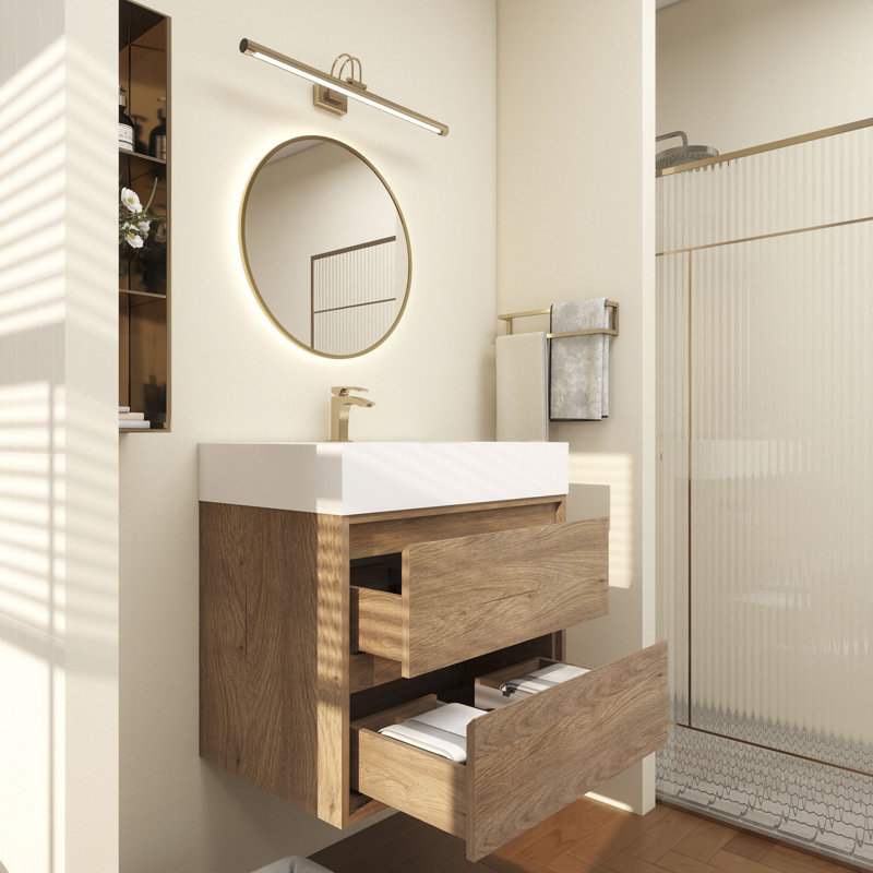 Base de meuble-lavabo Victoria seulement, Chêne et teck