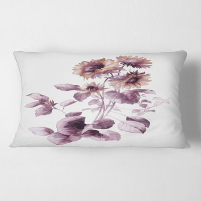 Purple Wildflowers III Floral Lumbar Pillow
