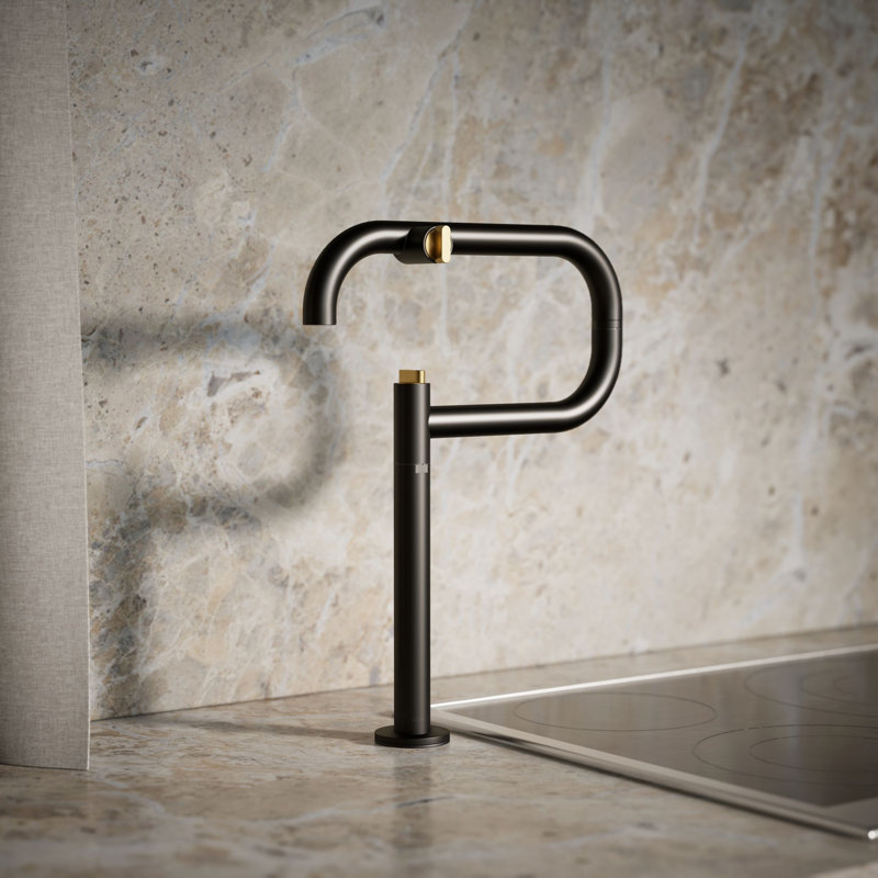 Components Deck-Mount Pot Filler, Brass Matte Black