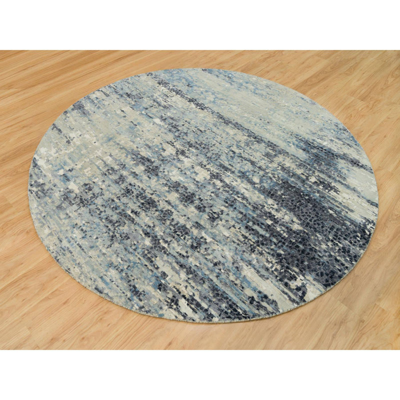 Tapis jaune / gris 7 pi 11 po Latisha One-of-a-Kind New Age