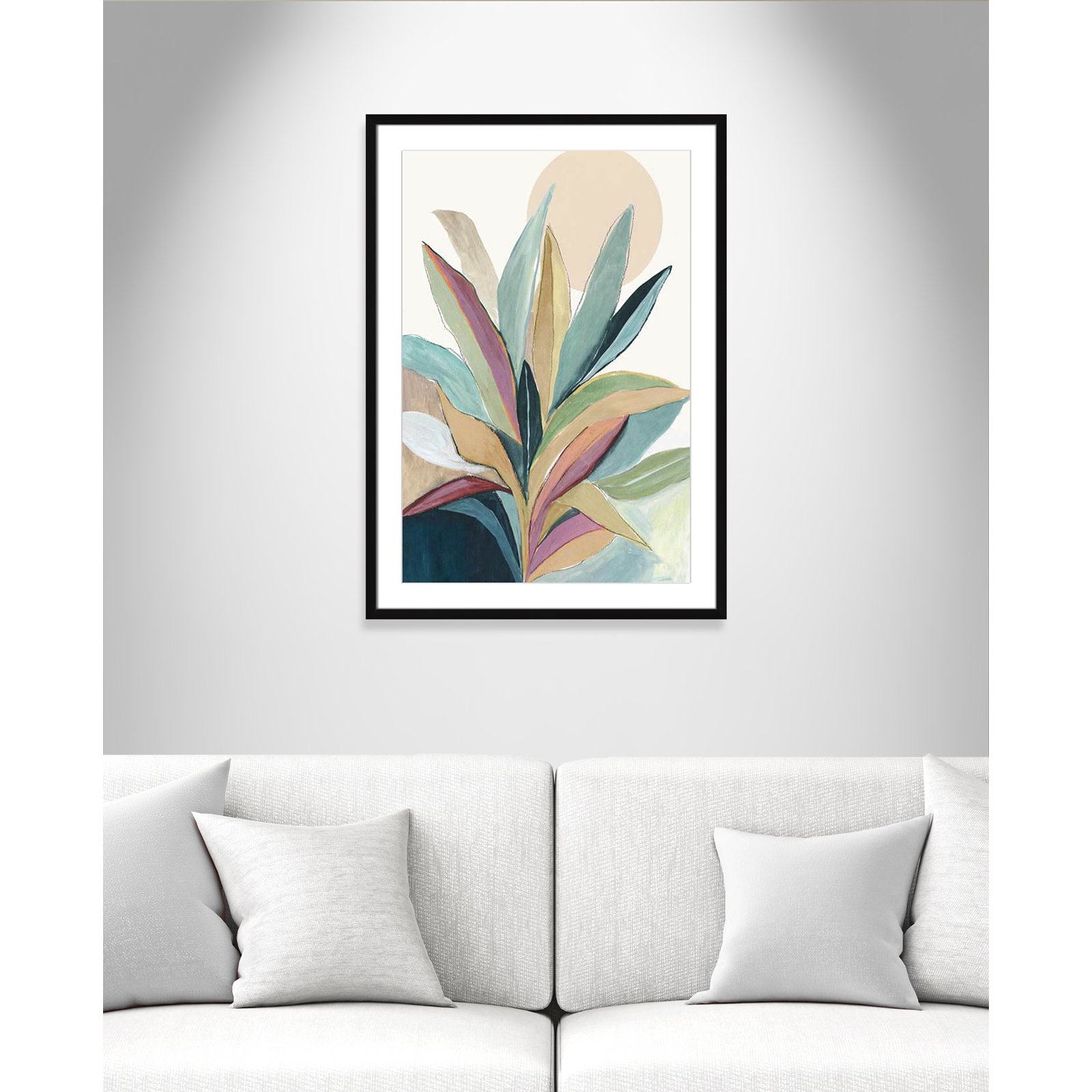 Sherbrooke Sunny Bright Leaves I by Asia Jensen Print, Black Single Picture Frame, Yes, 35.5" H x 25.5" W x 1.25" D