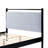 Full Size Wood Bed Frame With Fluffy Soft Headboard, Grey + Black Color, Solid Rubberwood Legs, High - Density Slats In Bedroom Placement-108778355