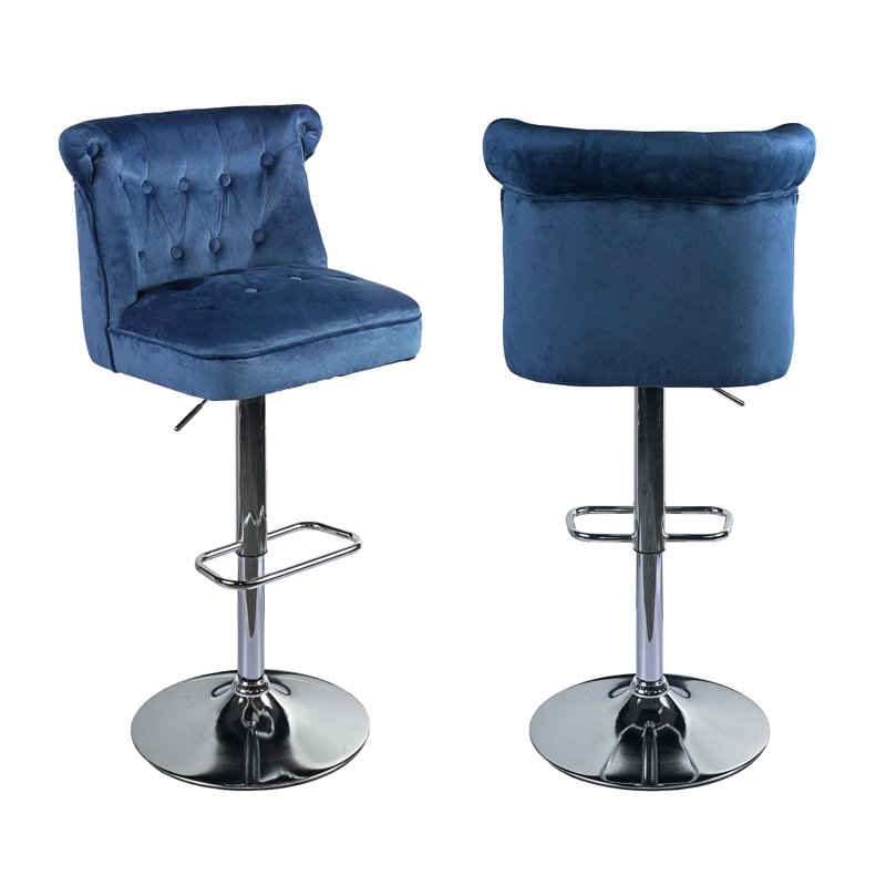 Tabouret pivotant à hauteur réglable Meenaxi, Bleu