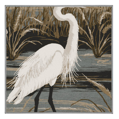  Washable Great Egret Birds Area Rug