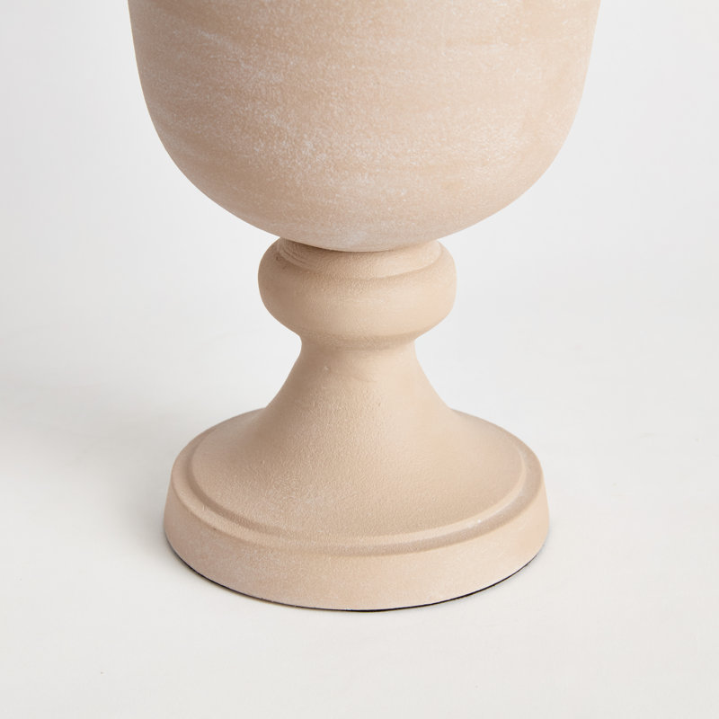 Strata Metal Sandstone-Finish Pedestal Urn Small, Small