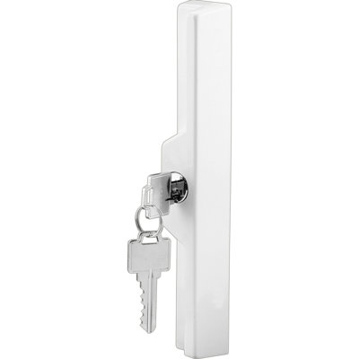 Prime-Line Sliding Door Outside Pull, with Key, White Diecast (Single Pack)