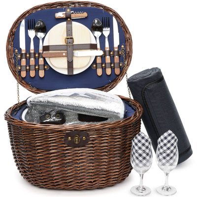 Panier en osier, service pour 2