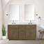 Meuble-lavabo double en chêne brun 60 po X P 22 po D-117825163