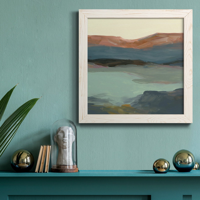 Coastal Coral I - peinture sur toile encadrée, H 35,5 po x l 35,5 po x P 1,5 po, Cadre blanc