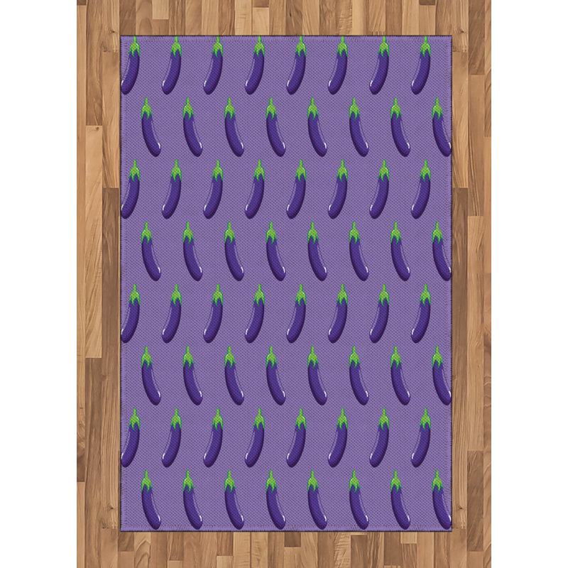 Tapis décoratif aubergine, Rectangle— 4 pi x 5 pi 8 po