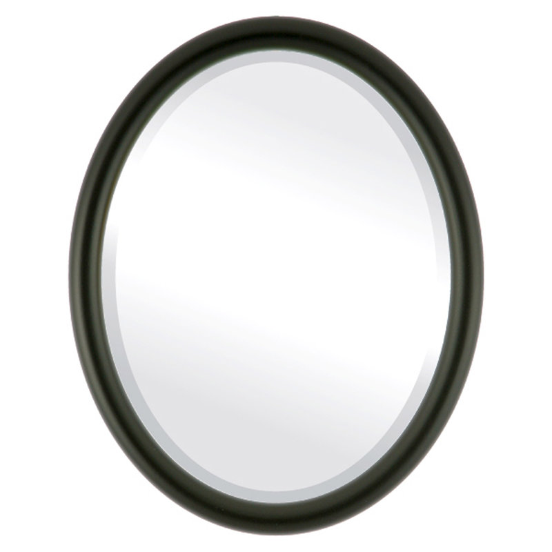 Rowles Oval Mirror, 21" H x 17" W, Matte Black