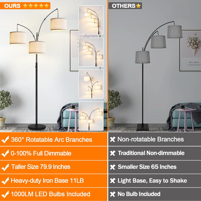 Ammara 79.88'' Tree Floor Lamp, White