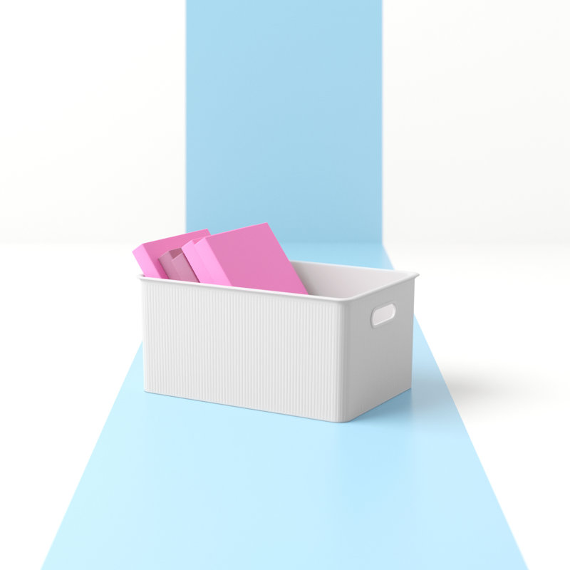 Cube en plastique, Blanc, H 9 po x l 15 po x P 11,5 po