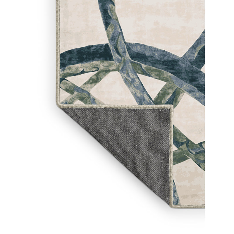 Tapis beige soyeux et moelleux, Rond 8 pi