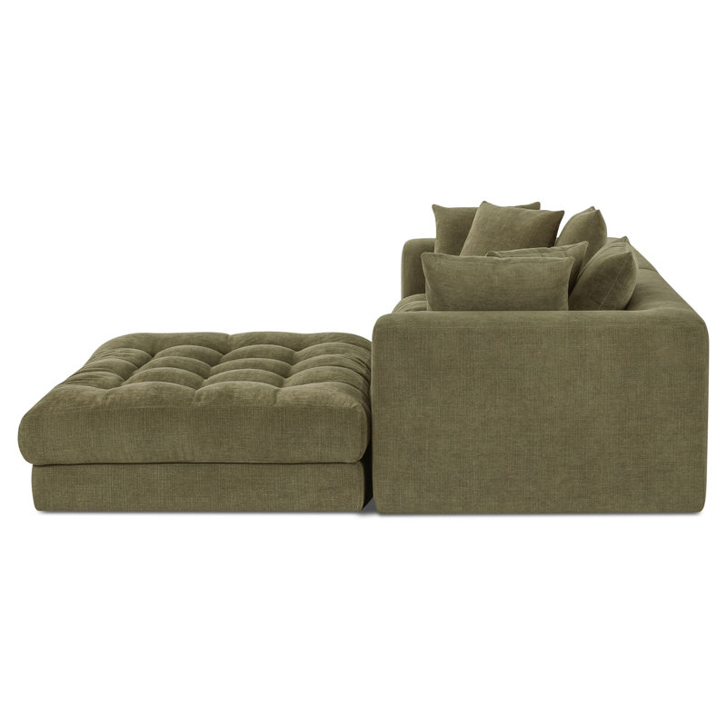 Canapé modulaire Lisbon Davie Nook Olive, Green Polyester, 30.7" H x 104" W x 87" D