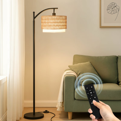 Lampe sur pied en rotin Kashaan