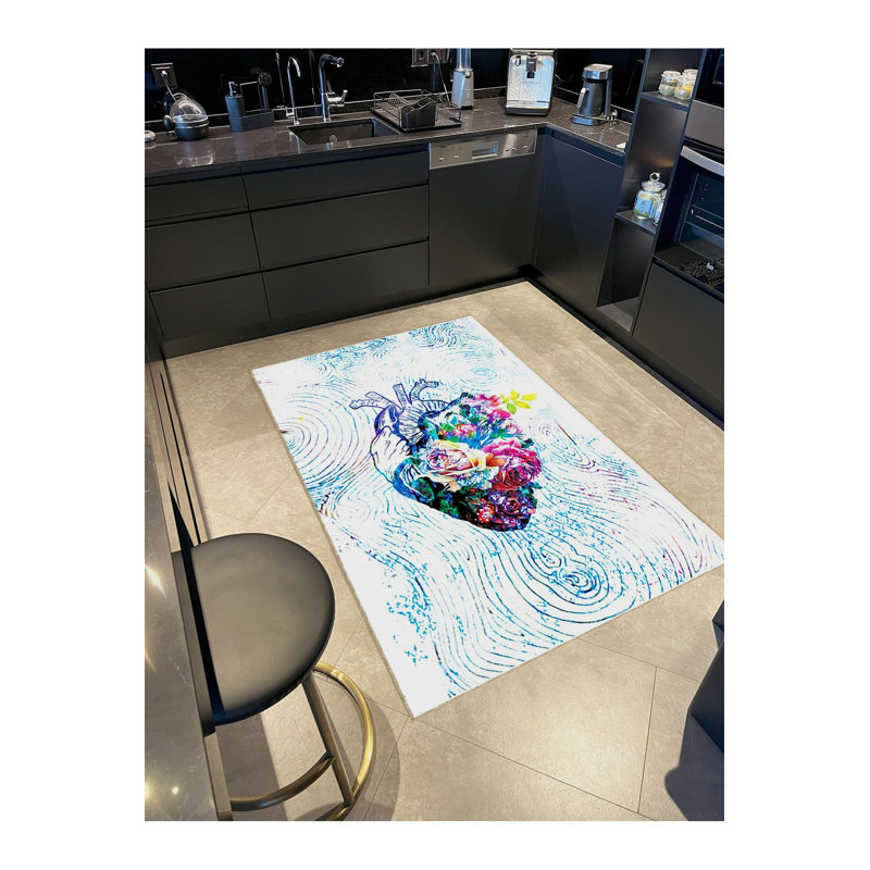 Tapis décoratif lavable à la machine, Tapis de couloir 2 pi 6 po x 6 pi 7 po