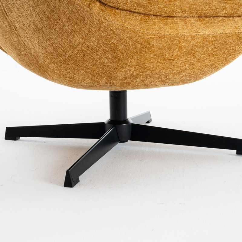 Fauteuil d'appoint pivotant rembourré et capitonné, Brun