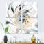Vitrail blanc - art floral sur toile 4 pièces