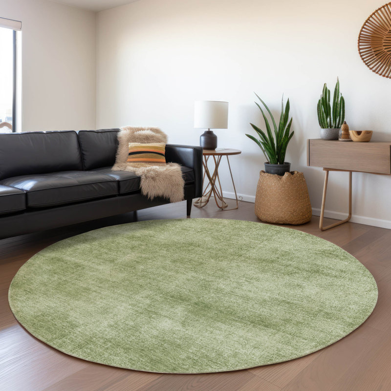 Tapis intérieur / extérieur vert Orlena , 8 pi x 8 pi