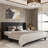 Upholstered Bed with Square Tufting and Wingback-90790603-90790605