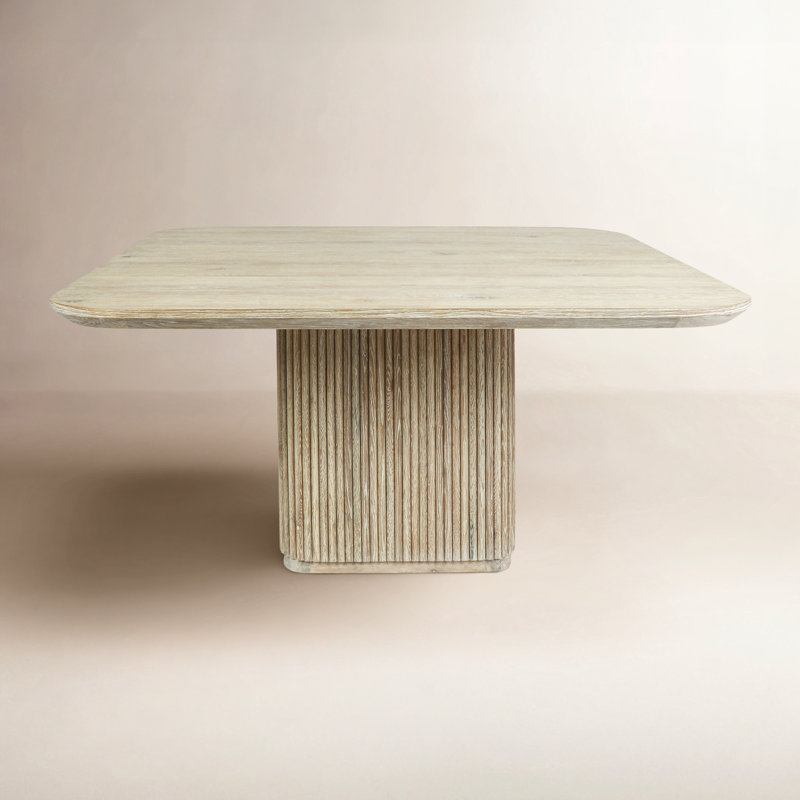 Vander 60" Square Reclaimed Oak Wood Dining Table, Natural