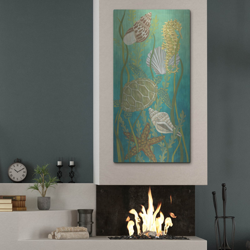  «Aquatic Life 2» par Chariklia Zarris, art mural en métal, 24 po x 48 po, H 48 po x l 24 po