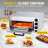 1600W Commercial Electric Pizza Oven Countertop, 16 Inch Stainless Steel Pizza Maker with Adjustable Temperature, Timer, Pizza Stone & Oven Light – Restaurant, Hotel & Home Use, Silver