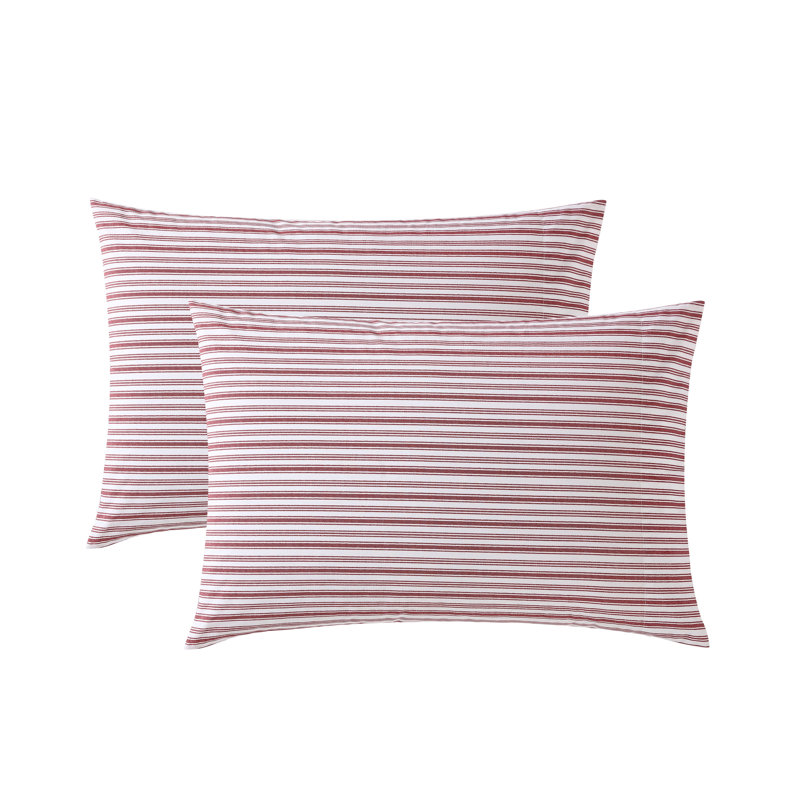 Ensemble de taies d'oreiller standard en coton 2 pièces Nautica, Rouge
