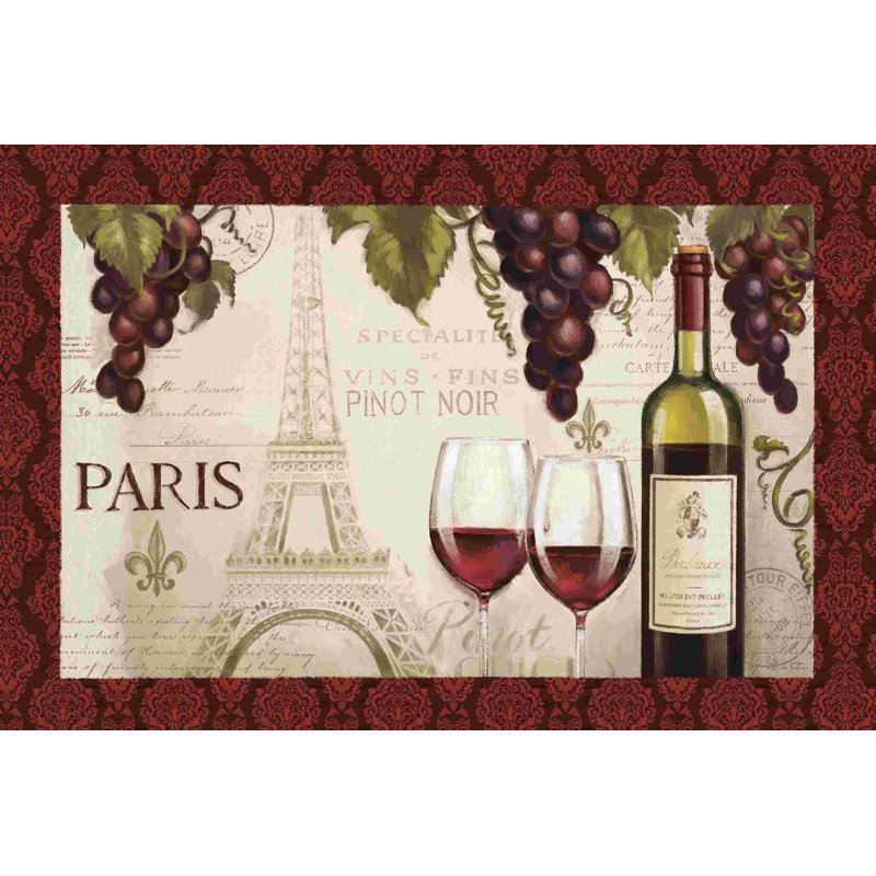 Vin à Paris I, bordure damassée, H 12 po x l 18 po