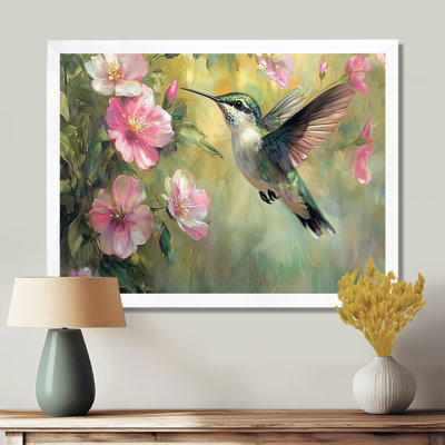 Hummingbird In The Farm Garden I - Bird Canvas Art