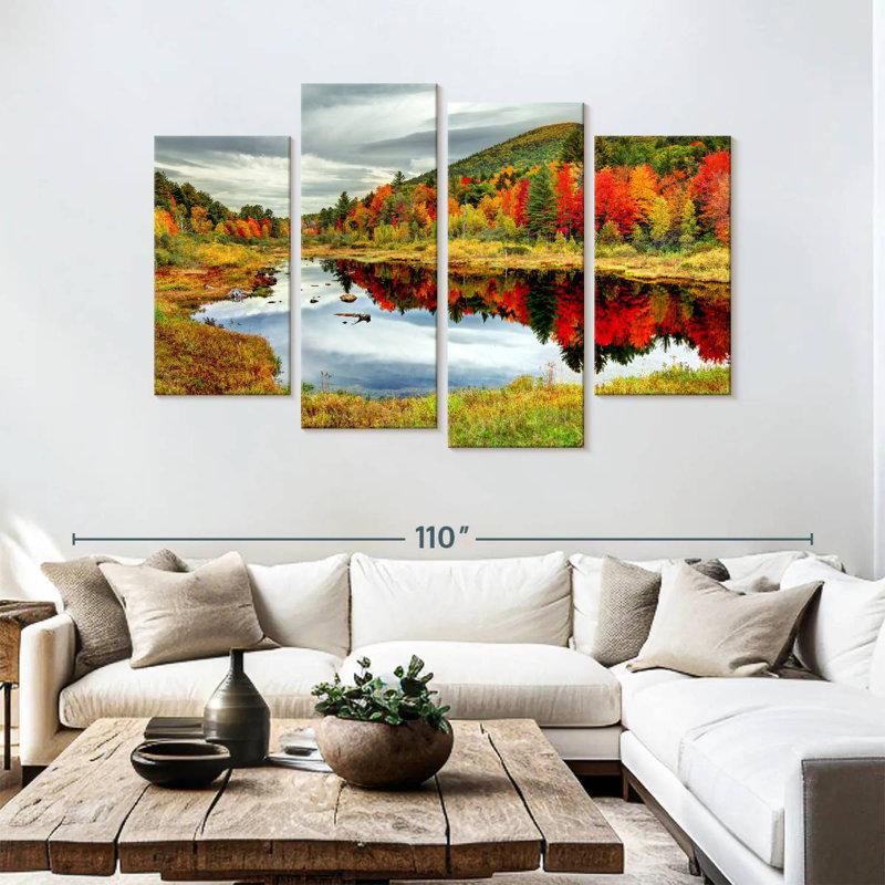 Alvord White Mountains Lake en automne, H 54 po x l 84 po