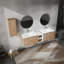Meuble-lavabo mural 72 po avec lavabo et armoire latérale, portes à fermeture en douceur 72 po