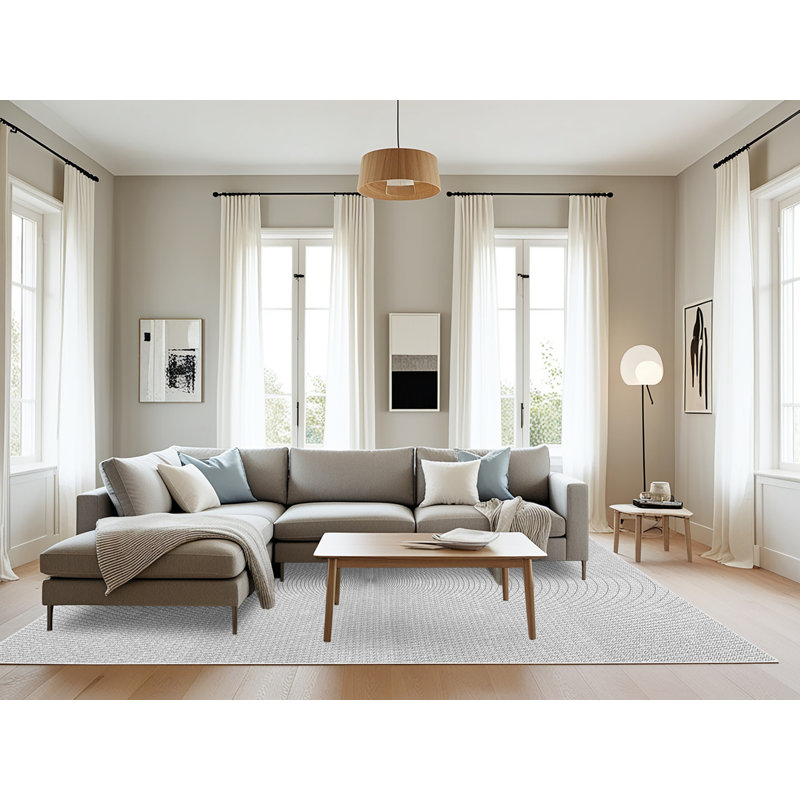 Tapis zone grise à motifs, Rectangle 8 pi x 12 pi