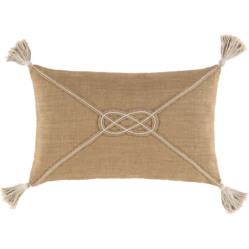 Housse de coussin lombaire en jute , Duvet