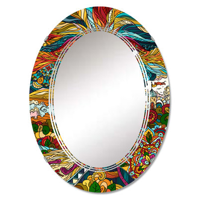 Buddhist Symbol Wall Mirror, Bohemian & Eclectic - Buddhist Symbol Eyes Of The All Seeing God