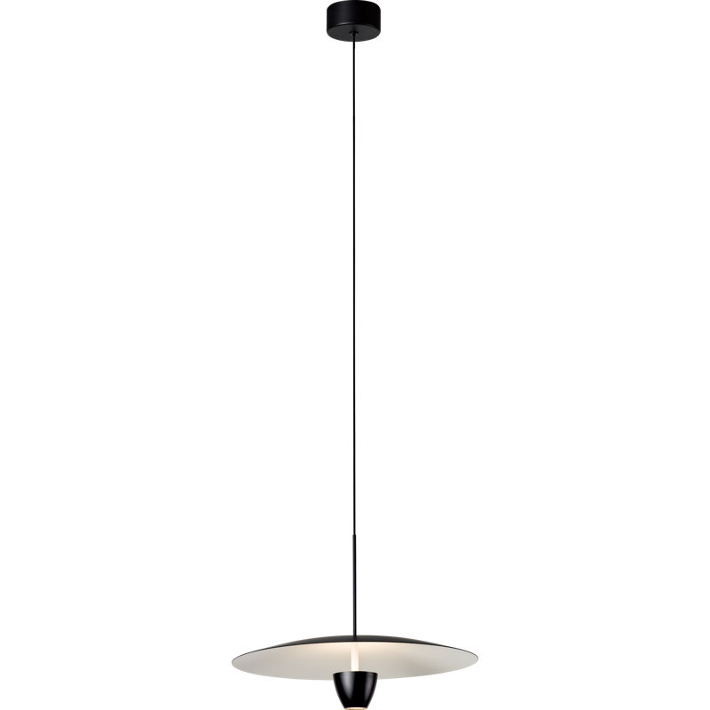 Luminaire suspendu à 1 lumière DEL Chalina, Noir mat, H 6,3 po x l 21,7 po x P 21,7 po