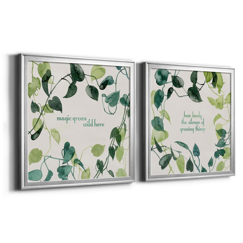 Magic Grows I Magic Grows I - ensemble de 2 reproductions d'art, Toile encadrée argentée, H 22,5 po x l 45 po x P 1,5 po