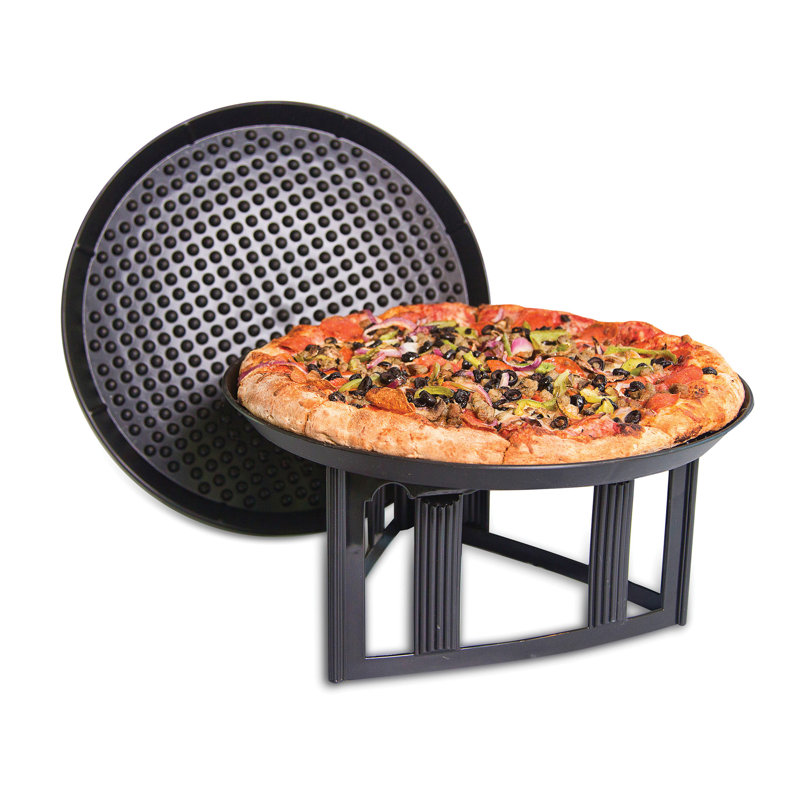 Black Melamine Triangular Pizza Serving Stand