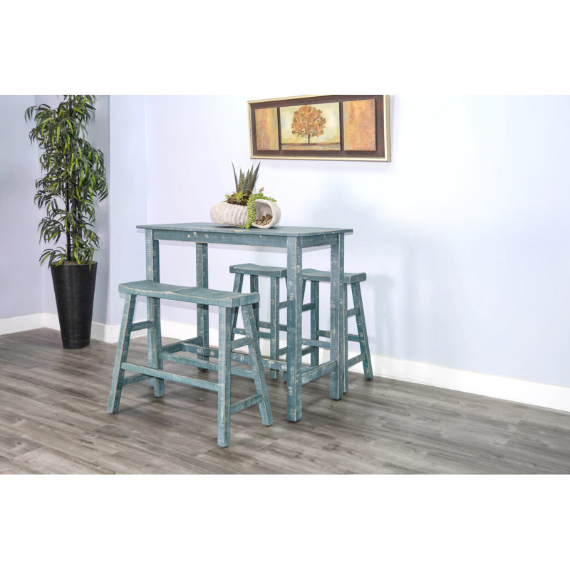 Ashat Solid Wood Bench, Sea Grass, 30" H x 33" W x 15.5" D