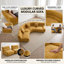 Canapé modulaire incurvé 3 pièces 135,83 "recouvert de tissu 3 pièces librement configurable avec coussins décoratifs Canapé à profil bas sans accoudoirs pour grand salon et espace ouvert-567045199