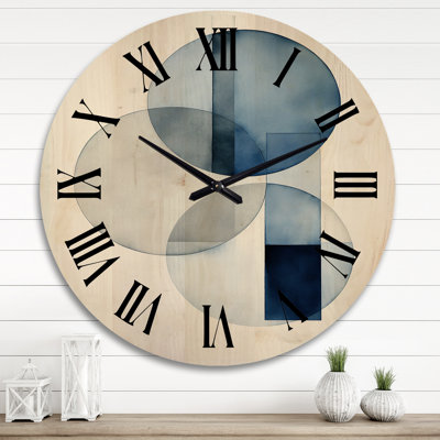 Horloge murale circulaire en bois