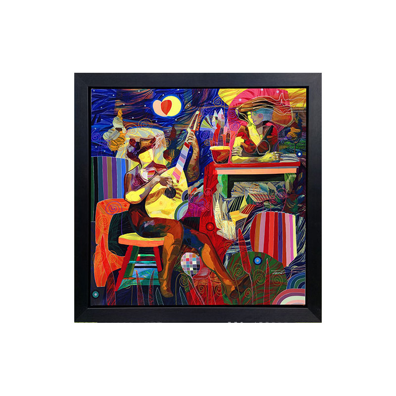 Mandolin Fascination by Tadeo Zavaleta - Single Picture Frame Painting on Canvas