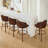 Counter Height Swivel Bar Stools With Water-Resistant Upholstered Seat Wide Backrest And Wooden Legs (Set of 4)-288038014-288038009