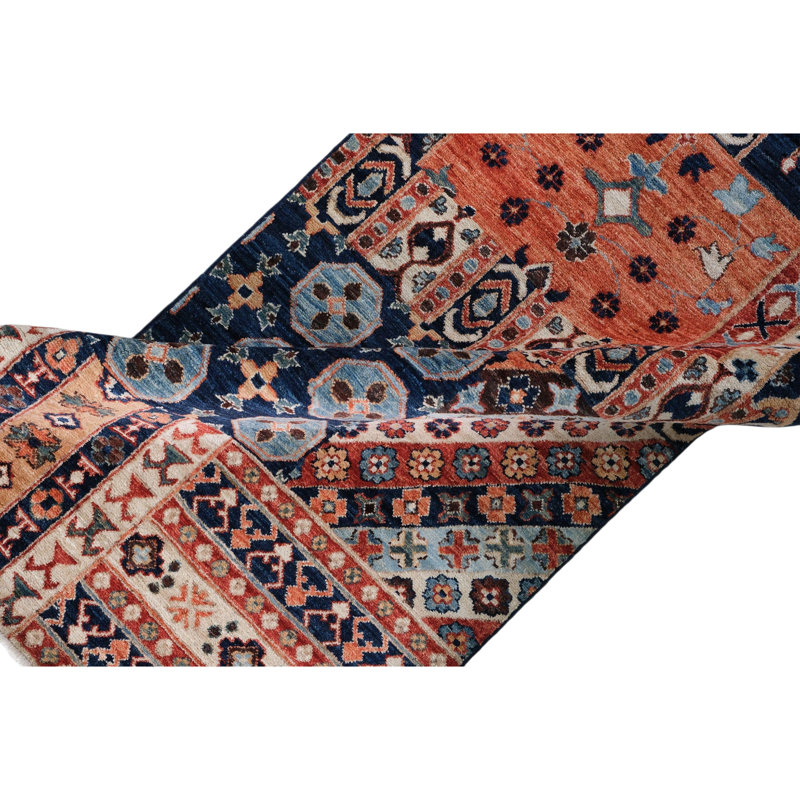 Hand Knotted Wool Area Rug in Multi
