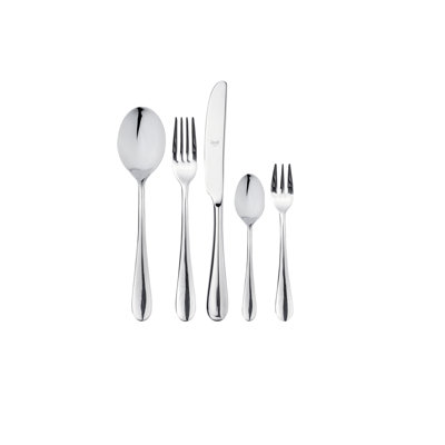 Ensemble de couverts Natura avec fourchette à gâteaux et couteaux H / H - 30 pièces - Acier inoxydable